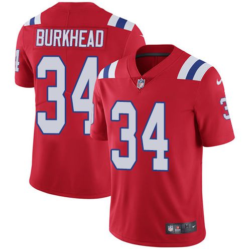 Men New England Patriots 34 Rex Burkhead Nike Red Limited NFL Jersey